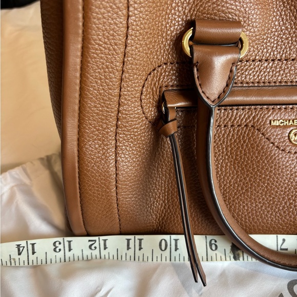 Michael Kors Carine Satchel Bag Camel Brown Leather with Strap and Dust Bag EUC - Picture 8 of 16